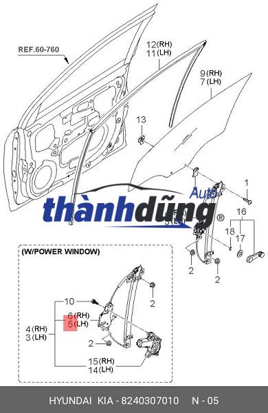 mô tơ lên xuống kính 2