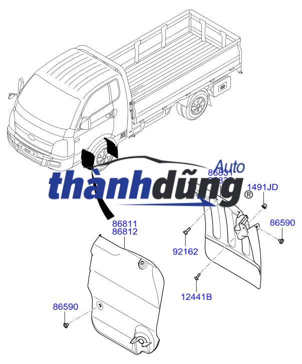 chắn bùn bánh trước, chắn bùn lòng dè